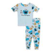 Sesame Street Toddler Girls&#39; Snug-Fit 2 Piece Pajama Set, Blue Size 5T - £15.02 GBP