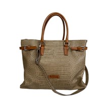Cavalcanti Crocodile Pattern Leather Large Beige Tot Bag - $99.00