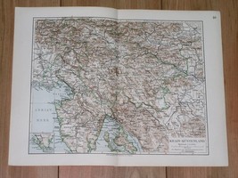 1912 Antique Map Of Slovenia Laibach Carniola Italy Trieste Istria Croatia - $25.37