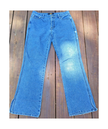 Women&#39;s Route 66 Washed Denim Relaxed Jeans Size 7/8 Wide Legs Split Hem... - $20.24 CAD