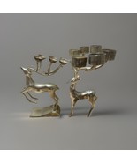 3 Vintage Modern Reindeer Candle Holder 12&quot; Silverplate Deer Godinger - $3,716.66 MXN