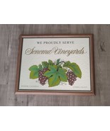 Vintage SOMOMA WINEYARDS Grapes Bar Wood Mirror Wall Decor Windsor Calif... - $926.53 MXN