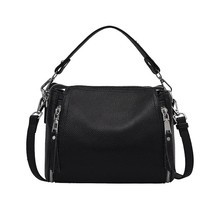 Fashion Trendy  Bucket Soft Leather 100%  Bag Women Casual Tel Sling Bags Black  - £140.09 GBP