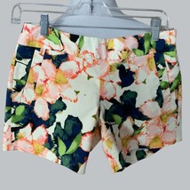 J.Crew Ladies Multi Color Floral Short Booty Floral Shorts Stretch Zip Euc 4 - £22.31 GBP