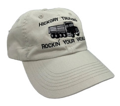 Hickory Trucking Hat Cap Strap Back Beige Cotton Rockin Your World Dump ... - £14.00 GBP