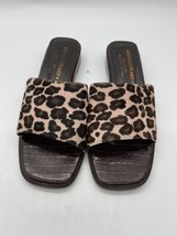 Donald J Pliner Animal Print Leather Calf Hair Sandals Size 8.5 - £26.57 GBP