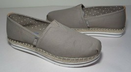 Skechers Bobs Size 7.5 BREEZE Taupe Canvas Jute Loafers Flats New Womens Shoes - £69.86 GBP