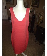 Bisou Bisou Michelle Bohbot Salmon Red Dress Sleeveless V-Neck Size 14 XL - $297.42 MXN