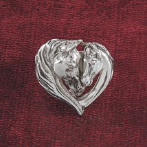 Mare and Foal Heart sterling silver ring size 5.5 Zimmer Equestrian Jewelry - £45.66 GBP