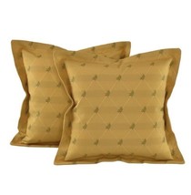 PR Maxwell Fabrics Gold &amp; Green Embroidered Fern Diamond Diagonal Pillow Covers - £37.56 GBP