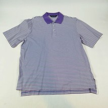 Polo Golf Ralph Lauren Golf Polo Mens Large Purple White Striped Polo - £7.65 GBP