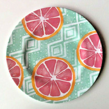 Grapefruit Melamine Dessert App Fruit Plates 8.5&quot; set of 4 Summer Beach ... - £24.40 GBP