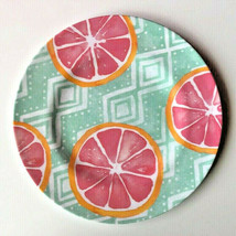 Grapefruit Melamine Dessert App Fruit Plates 8.5&quot; set of 4 Summer Beach House - £24.94 GBP