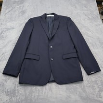 Bar III Jacket Mens 40L Navy Blue Business Casual Wool Blend 2 Button Blazer - £23.72 GBP