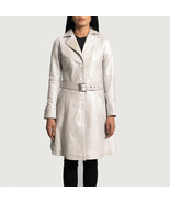 Moonlight Silver Leather Trench Coat - $340.00