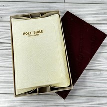 Vintage KJV World Bible Young Folks&#39; Text White Vinyl Cover Illustrated ... - £23.63 GBP