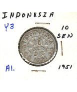 Indonesia 10 Sen, 1951, Aluminum KM 3 - £2.10 GBP