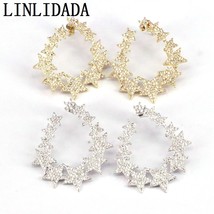 3Pairs, New arrived fashion trendy women star stud Earrings For Women white cz p - £42.10 GBP