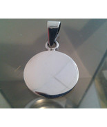 21 MM .925 Sterling Silver Round Engravable Keepsake Tag Pendant - Free ... - $22.99
