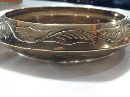 Etched Design Heavy Brass Bangle -Free Shipping !! - $19.99