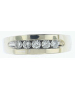 Authenticity Guarantee 
Men&#39;s 14K White Gold Diamond Wedding Ring- SI -G... - £718.51 GBP
