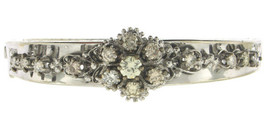 Authenticity Guarantee 
Vintage 14K White Gold Custom Made Bangle Bracelet- F... - £3,197.41 GBP