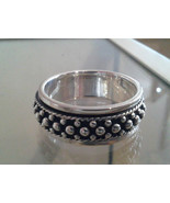 .925 Sterling Silver Multi Beaded Spinner Ring Free Shipping - £23.58 GBP