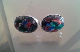 .925 Sterling Silver Multi-Colored Glass Entourage Earrings- Free Ship -... - $19.99