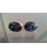 .925 Sterling Silver Multi-Colored Glass Entourage Earrings- Free Ship -... - $27.15 CAD