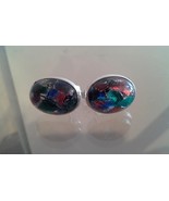 .925 Sterling Silver Multi-Colored Glass Entourage Earrings- Free Ship -... - £15.72 GBP