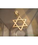 14K Yellow Gold Israeli Star Of David - Free Shipping  1x1 in Dimensions !! - £275.22 GBP