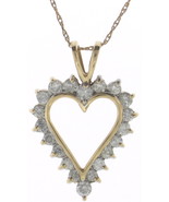 10K Yellow Gold Diamond Heart Pendant - 3/4 CTW - Free Copy 3rd Party Ap... - £395.07 GBP