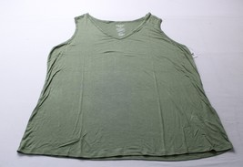 Nine West Women&#39;s Plus Soft-Spun V-Neck Tank Top Camden Green Size XL - $14.99