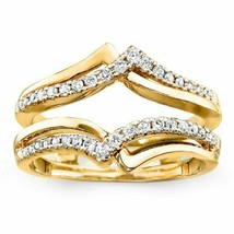 Oro Amarillo Chapado 0.40Ct Moissanita Solitario Chaqueta Alianza Boda Anillo - £89.27 GBP