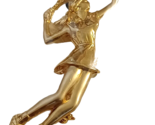 New Ruccini Tennis Player Serve Gold Tone Faux Pearl Brooch Pin - $11.83
