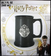 Harry Potter Deluxe 28 oz Tall Ceramic Mug with Pewter Hogwarts Crest NEW BOXED - £19.32 GBP