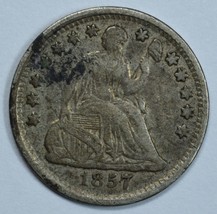 1857 Seated Liberty circulated silver half dime VF details - $34.00