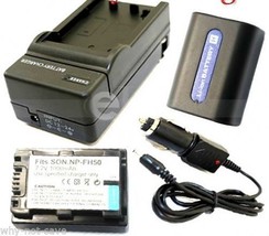 2X NP-FH50 Battery + Charger for Sony camcorder NP-FH40 DCR-SR42 SR45 SR40 SR32 - £27.97 GBP