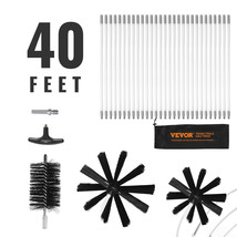 VEVOR 40 FT Dryer Vent Duct Cleaning Brush Kit Lint Remover w/ 3 Flexibl... - $38.99