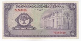 Du Sud Vietnam, 200 Dong, 1958, National Banque Du Vietnam, P9, XF+ - $45.19