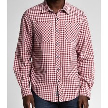 Silver Jeans Co Ron Long Sleeve Red Gingham Plaid Button Front Shirt Men&#39;s Small - £15.65 GBP