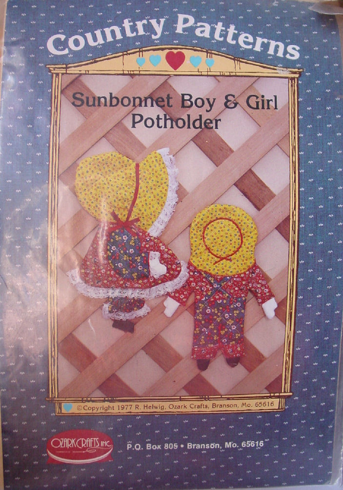 Pattern Sunbonnet Boy & Girl Potholders - $3.99