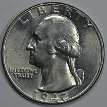 1942 P Washington uncirculated silver quarter BU - £15.92 GBP