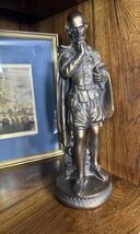 Vintage William Shakespeare Cast Metal Statue | Library &amp; Study Desk Fig... - $116.62