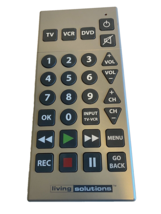 Living Solutions Remote Control Gray Jumbo Universal Large Buttons Works Great - £8.11 GBP