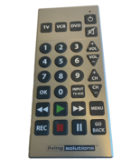 Living Solutions Remote Control Gray Jumbo Universal Large Buttons Works... - £8.27 GBP