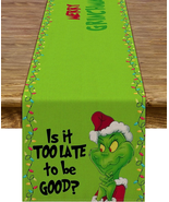 Merry Christmas Table Runner Green Xmas Buffalo Plaid Check Winter Holid... - $13.11