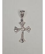 Silver 925 Cross Pendant Charm Heart Diamond Cut Filigree - €25,30 EUR