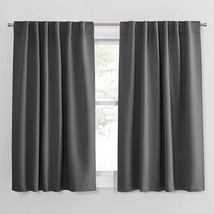 Blackout Curtains for Bedroom/Living Room - 54 Inches Long Curtain Drapes with B - £23.49 GBP