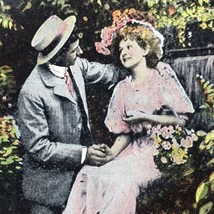 Sweethearts Vintage Postcard Be Happy In Arcola Illinois Antique 1911 - £7.93 GBP